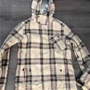 Burton Plaid Jacket with Pink and Gray Accents
